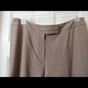 Wide legged cuffed plaid pants (tall length)